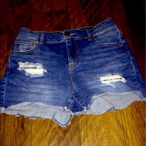 ripped jean shorts with patches